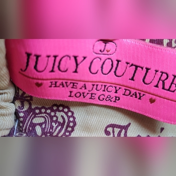 NEW AUTHENTIC JUICY COUTURE "COUTURE IS BLISS" BURGUNDY VELOUR HANDBAG SATCHEL - Picture 14 of 16